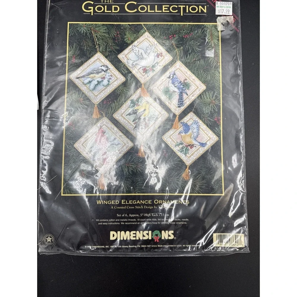DIMENSIONS Gold  Bird WINGED ELEGANCE ORNAMENTS  Christmas INCOMPLETE - Picture 2 of 5